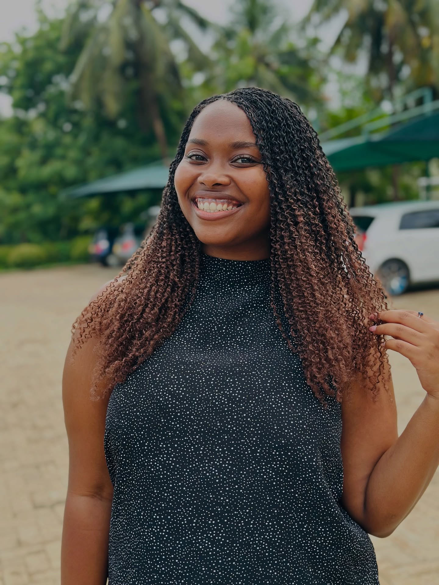 Textured Long Twists with Warm Ombre Ends