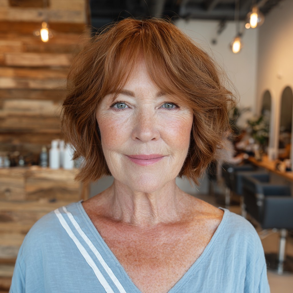 Textured Mahogany Brown Shag Cut with Soft Layers