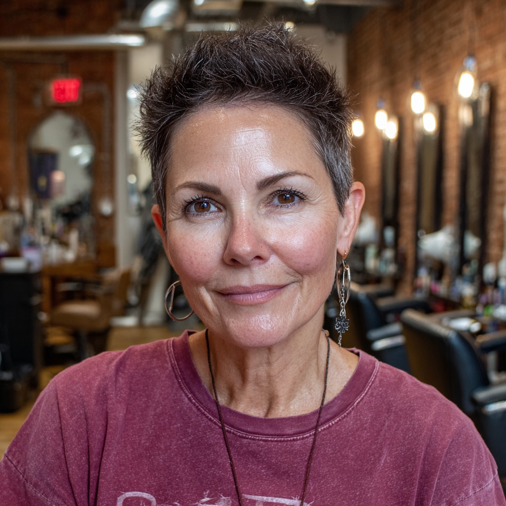 Textured Short Pixie Cut with Edgy Volume