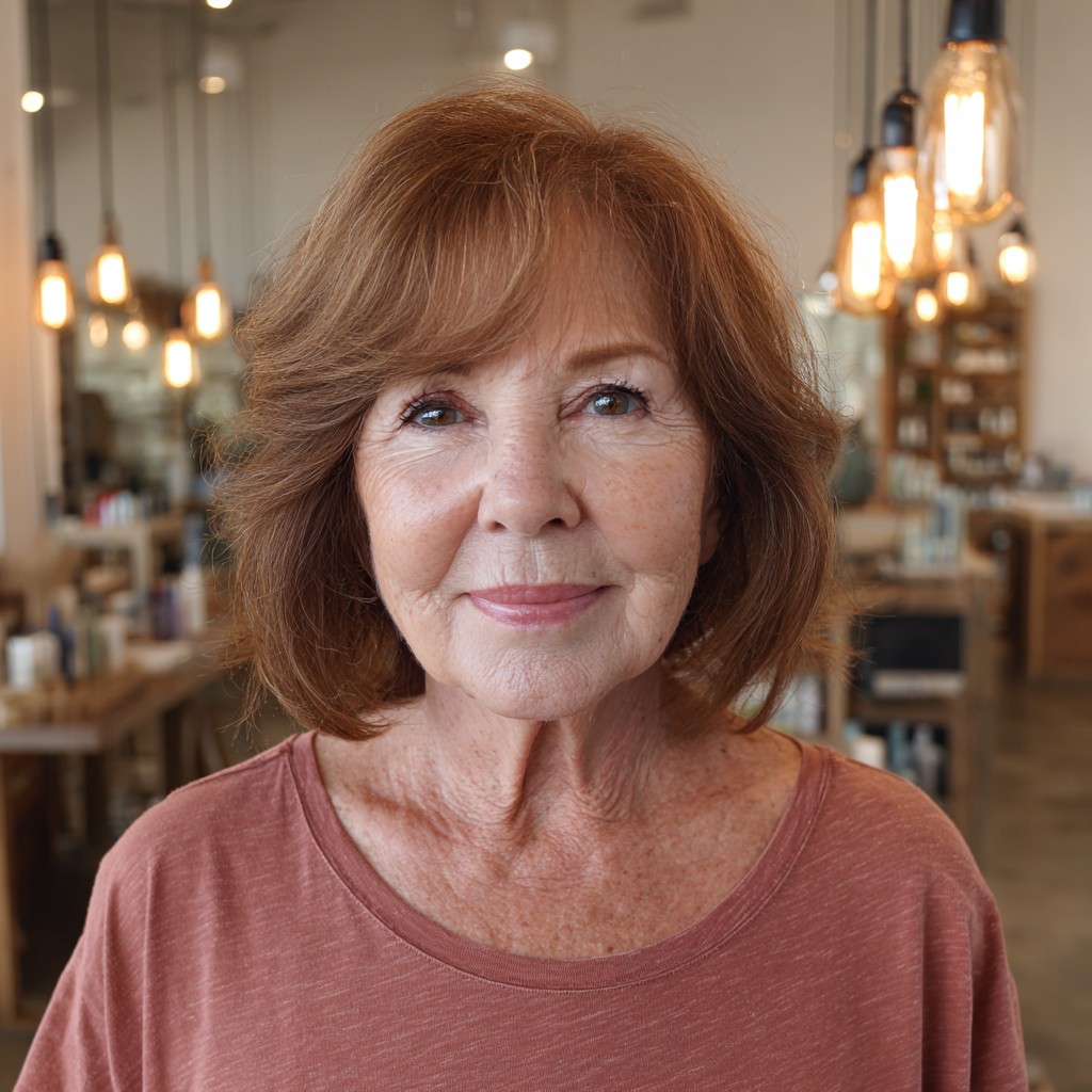 Textured Shoulder-Length Cut with Soft Bangs