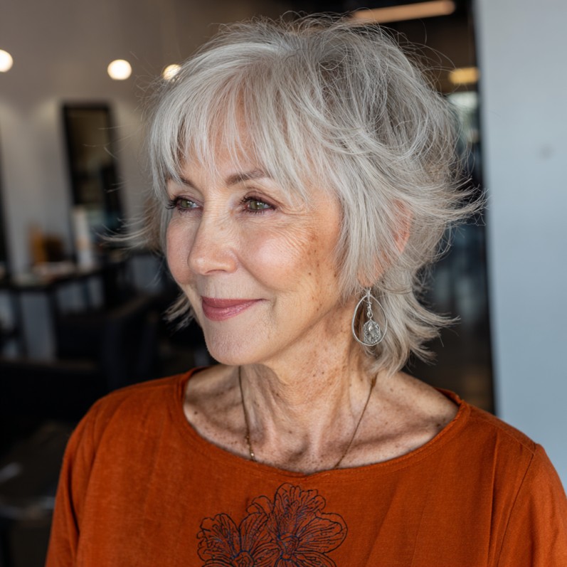 Textured Silver Mixie Shag with Playful Layers