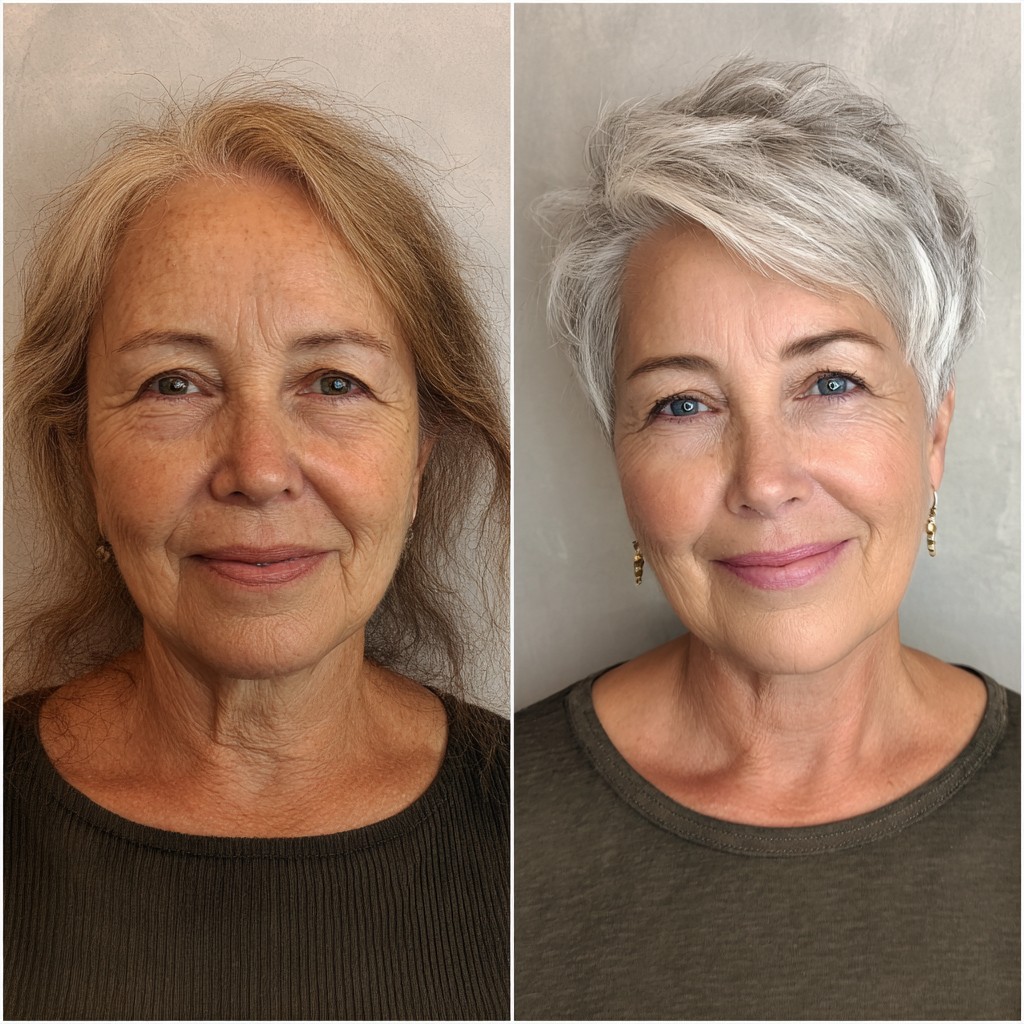 Textured Silver Pixie Cut with Soft Layers
