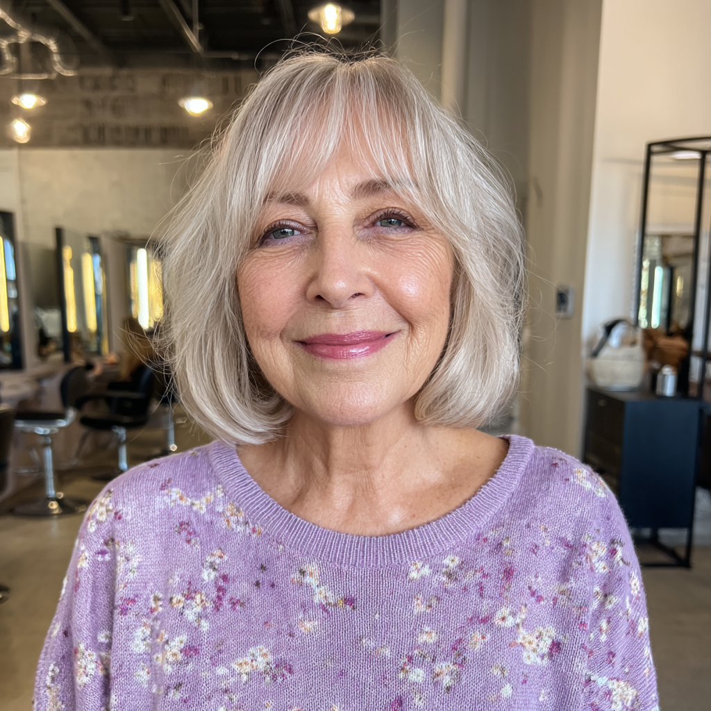 Textured Soft Bob with Light Bangs