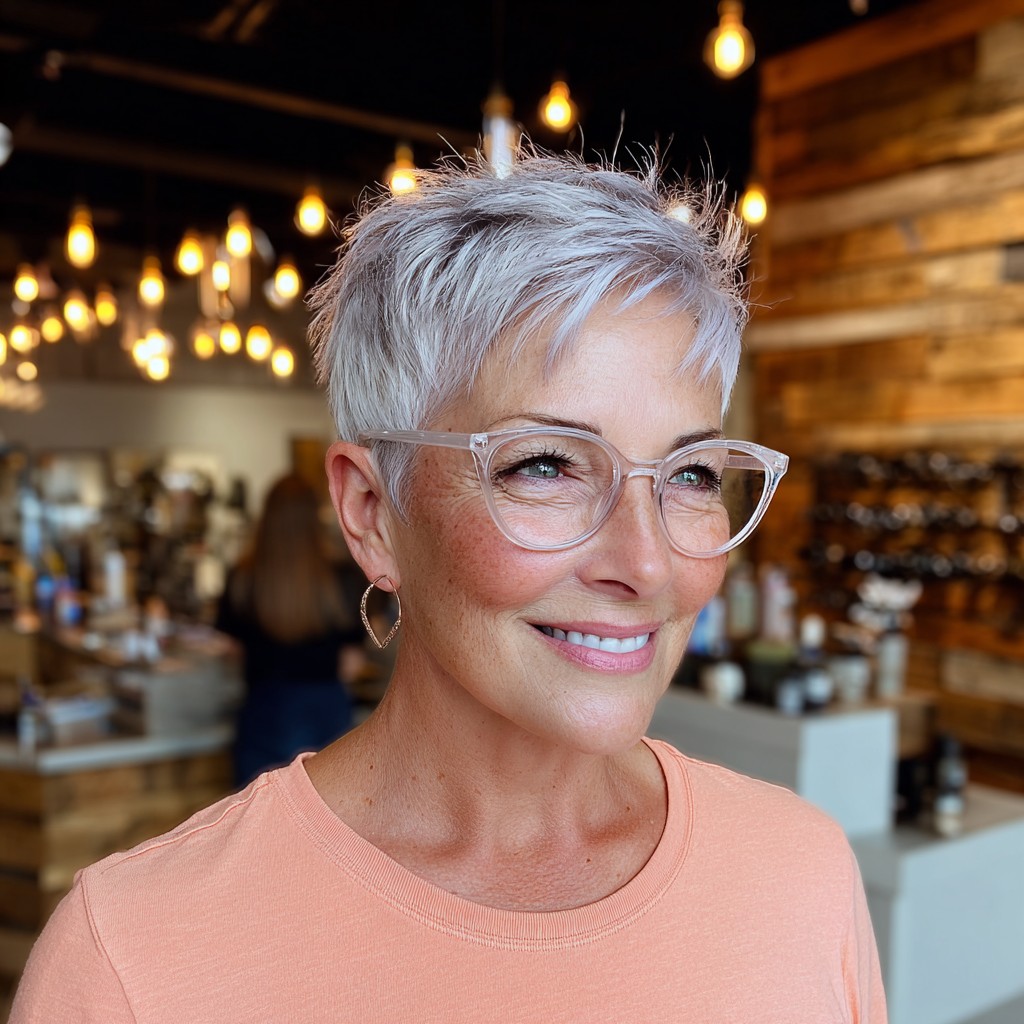 Chic Textured Pixie Cut with Subtle Highlights