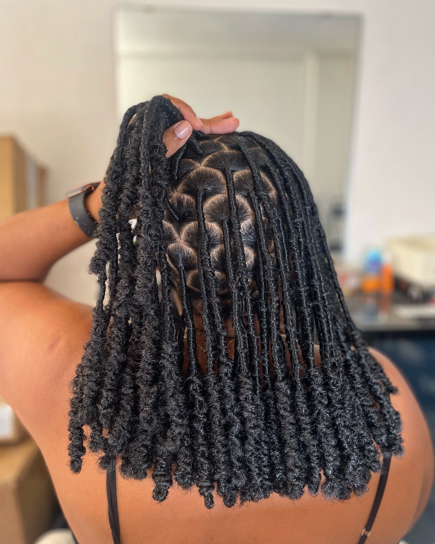 Textured Long Crochet Braids with Defined Curly Ends
