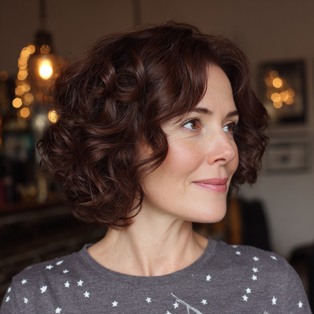 Chic Curly Bob with Soft Volume