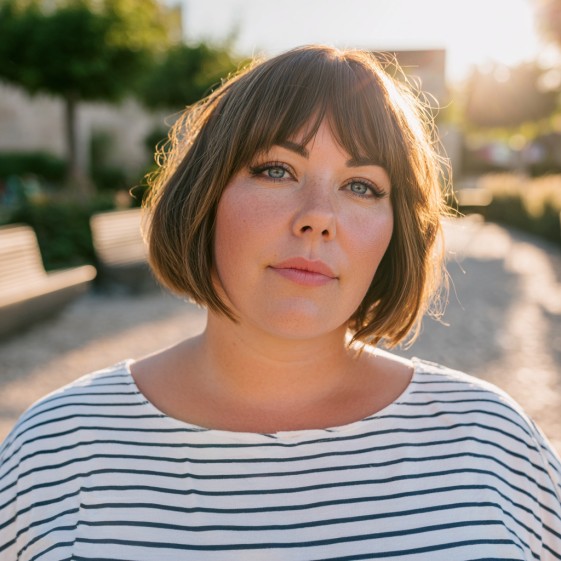 Chic Textured Bob with Soft Bangs