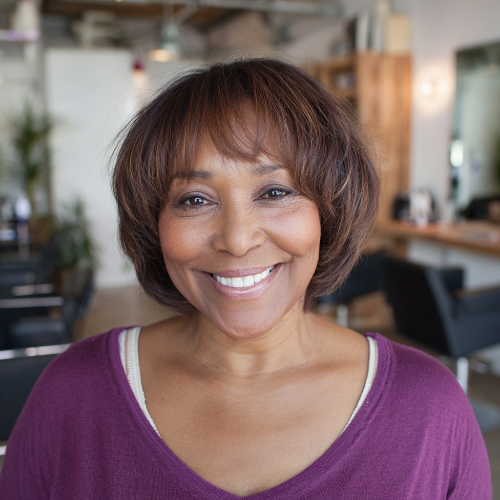 Bold Textured Layered Bob with Face-Framing Highlights