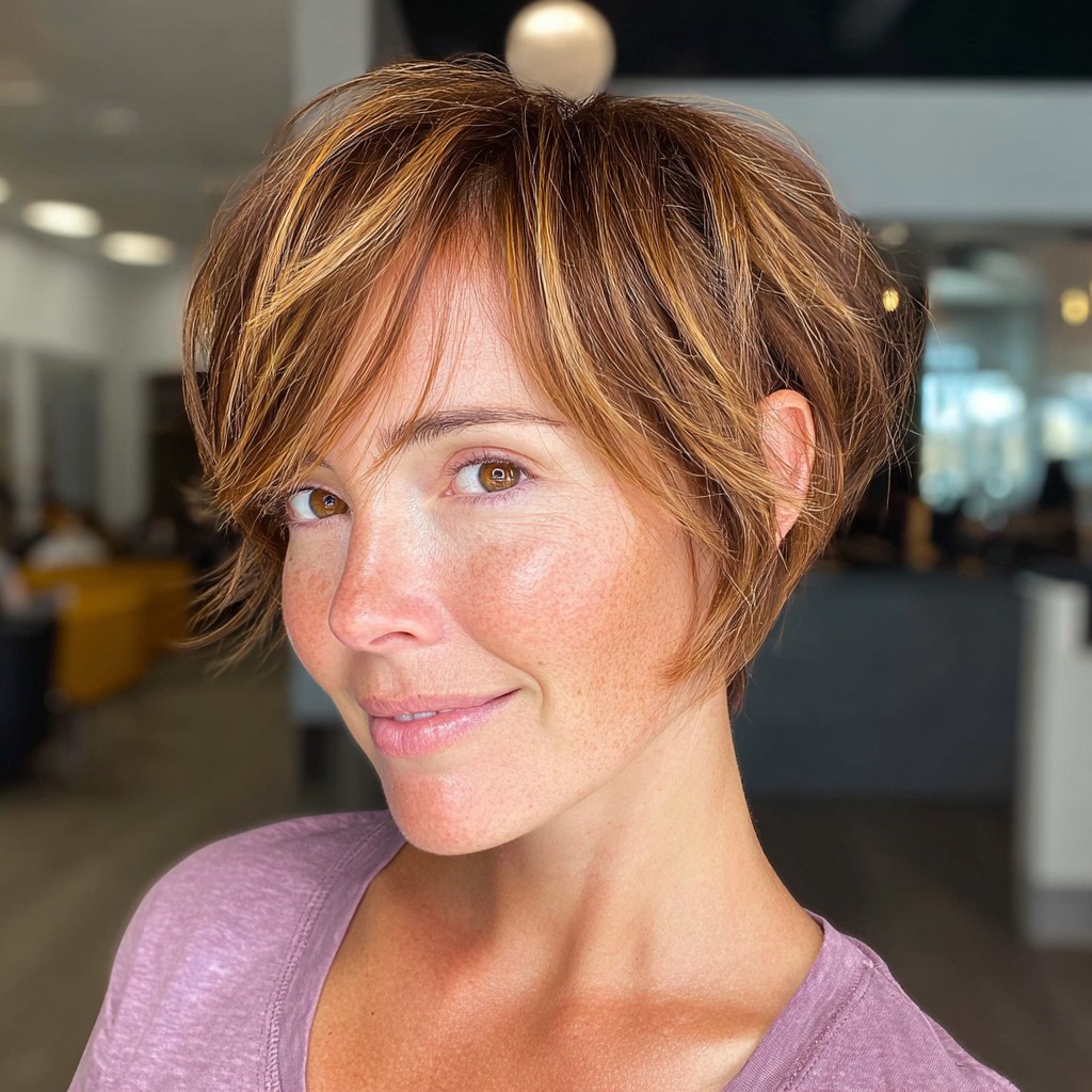 Chic Bronde Pixie with Textured Layers
