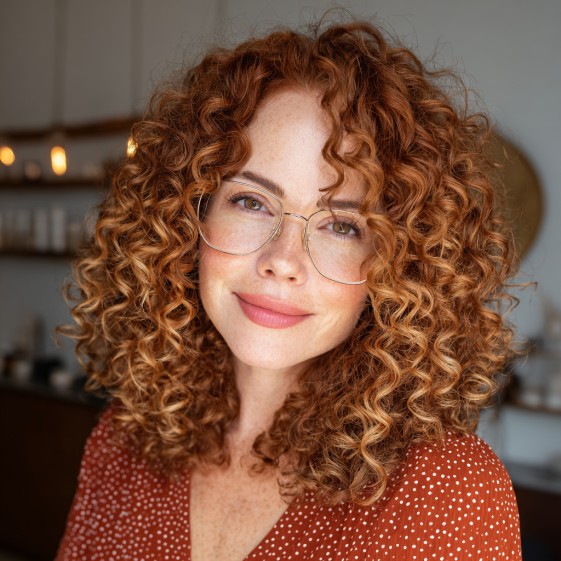 Chic Curly Medium-Length Cut with Soft Layers