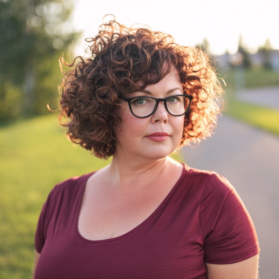 Chic Curly Shoulder-Length Cut with Soft Volume