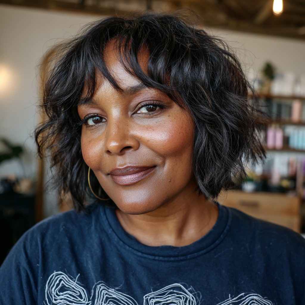 Chic Layered Bob with Playful Texture
