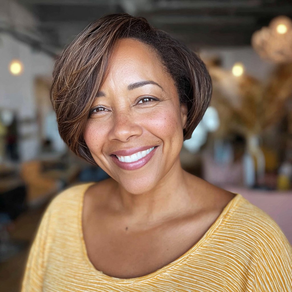 Chic Layered Bob with Subtle Highlights