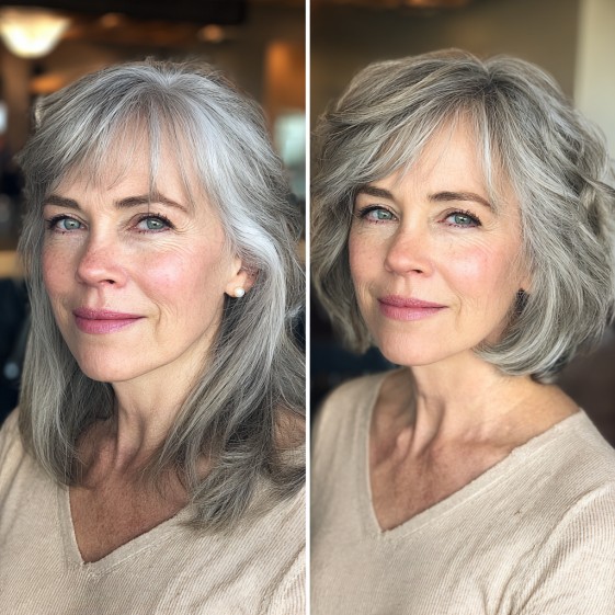Chic Layered Choppy Bob with Curtain Bangs