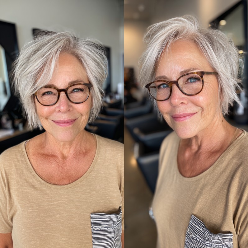 Chic Layered Textured Bob with Soft Highlights