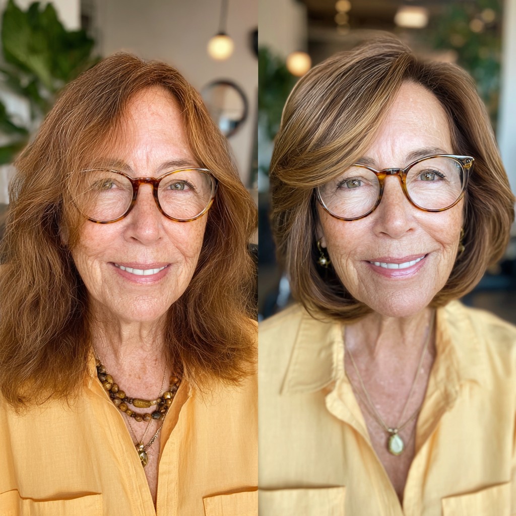 Chic Rounded Bob with Soft Caramel Highlights