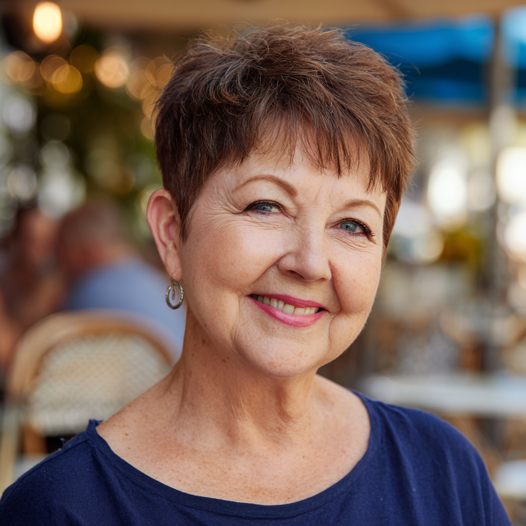 Chic Short Brown Textured Pixie Cut