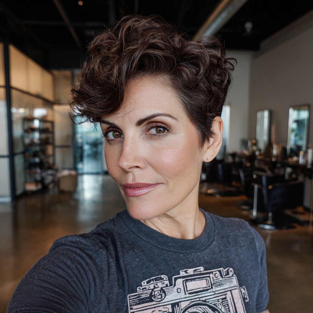 Chic Short Curly Cut with Defined Texture