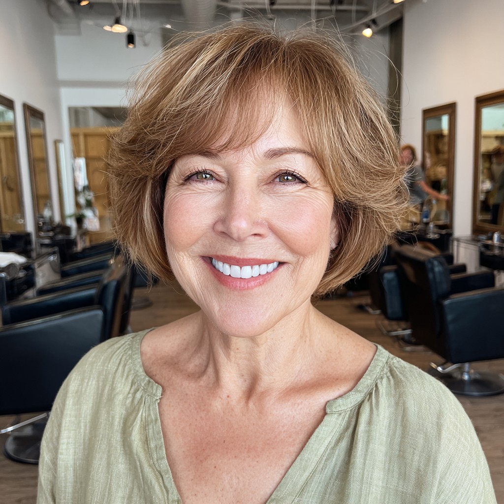 Chic Softly Layered Bob with Face-Framing Bangs