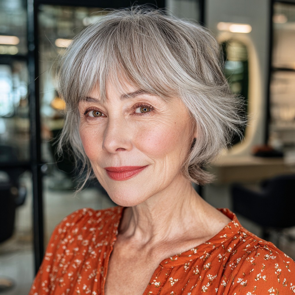 Chic Textured Gray Shag with Soft Layers
