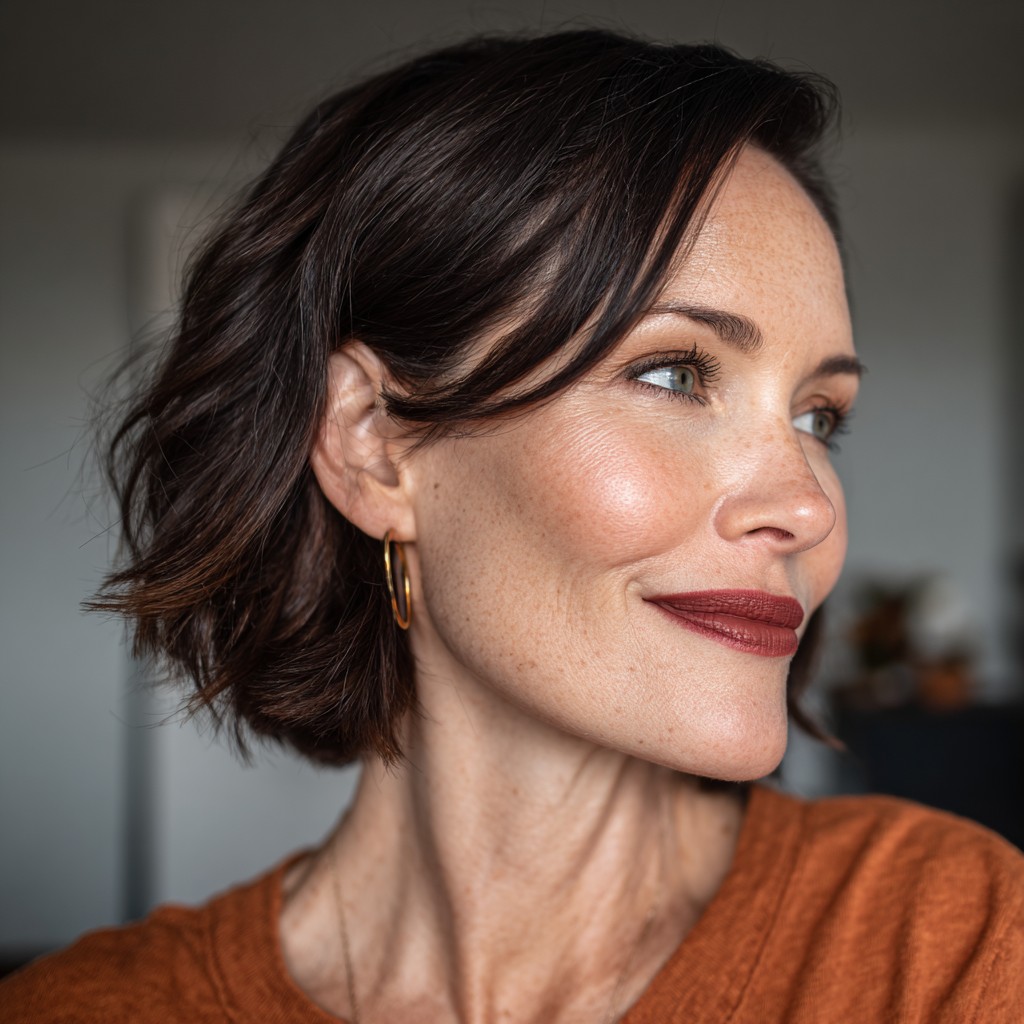Chic Textured Lob with Soft Waves