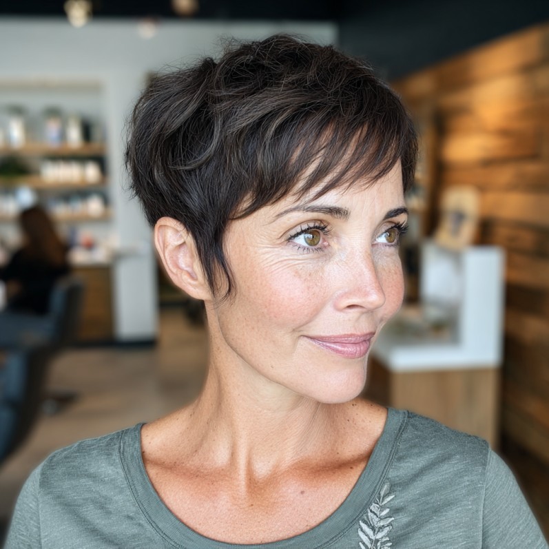 Chic Textured Pixie Cut with Subtle Volume