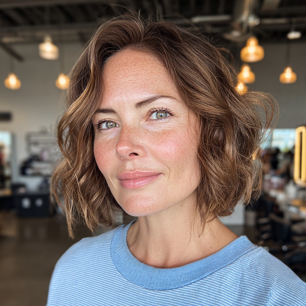 Chic Textured Shoulder-Length Waves