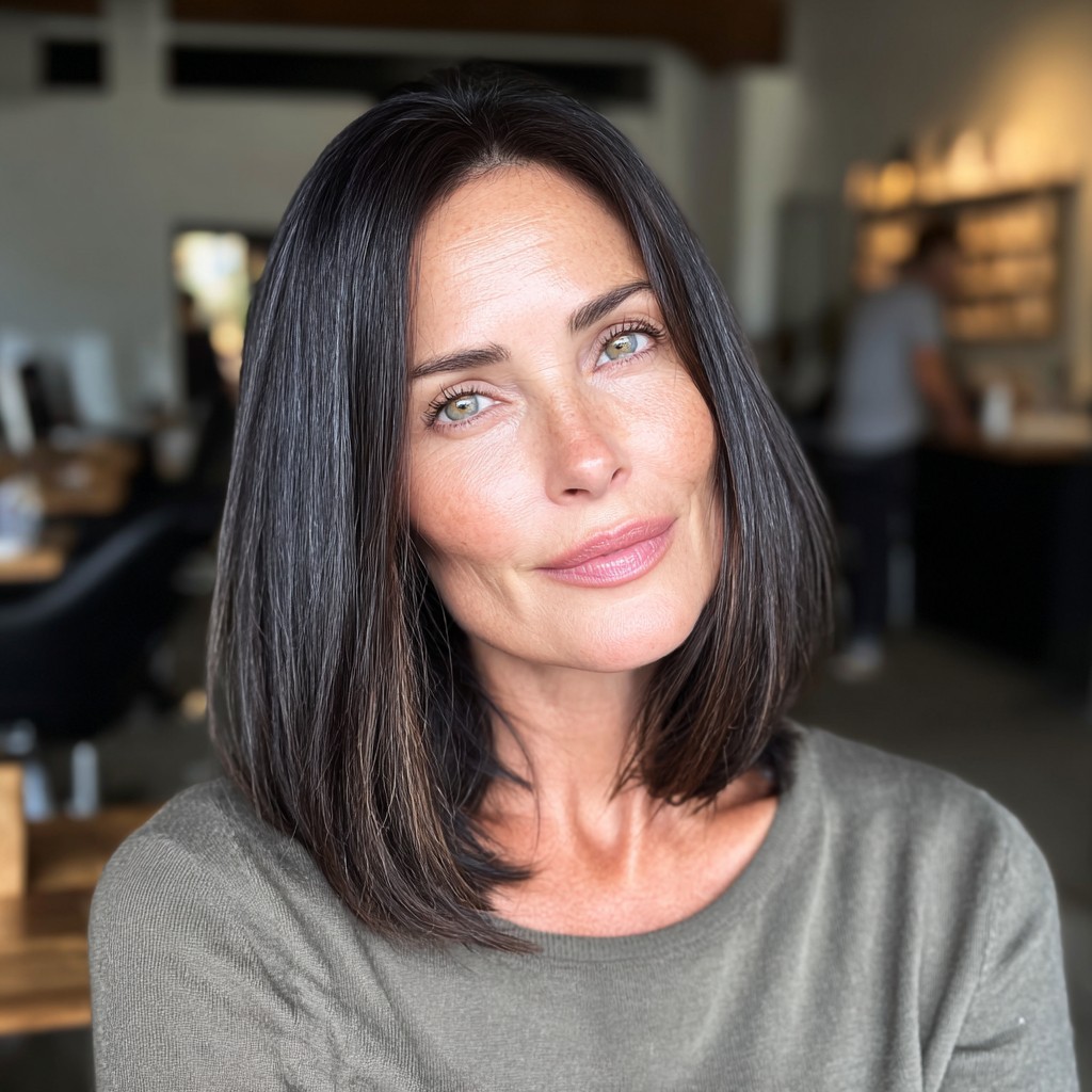 Classic Smooth A-Line Bob with Subtle Highlights