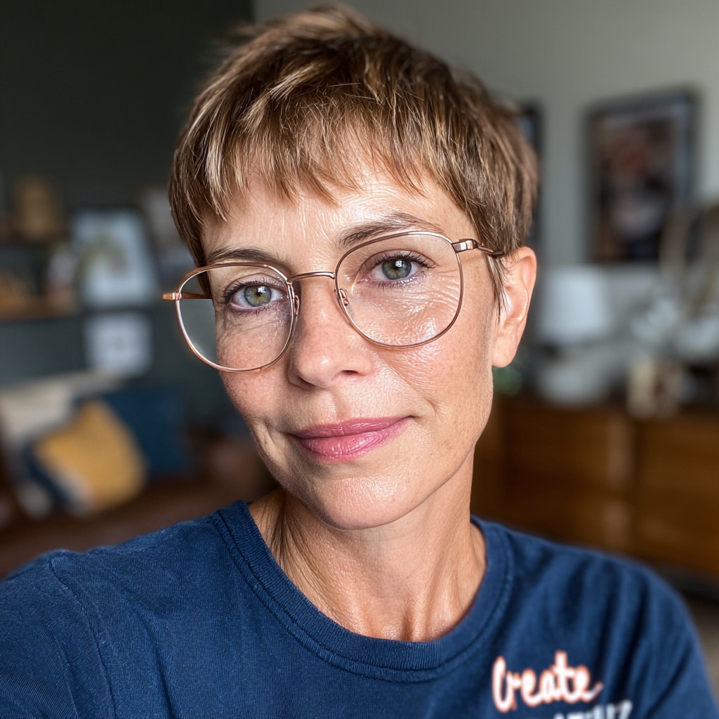 Effortless Bronde Pixie with Textured Bangs