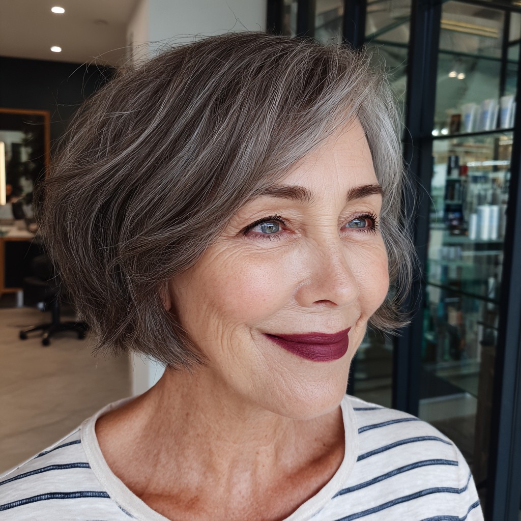 Effortlessly Chic Layered Bob with Soft Waves