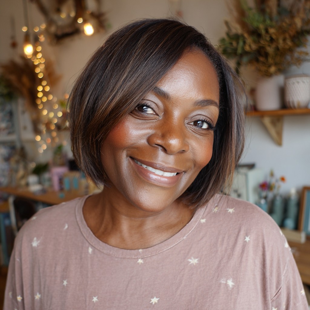 Elegant Layered Bob with Subtle Highlights
