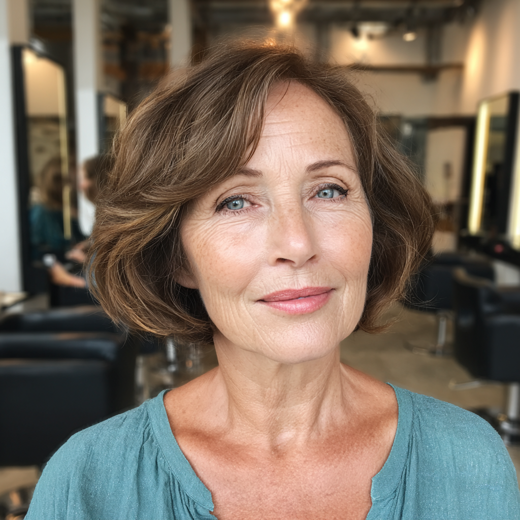 Elegant Soft Brown Bob with Subtle Layers