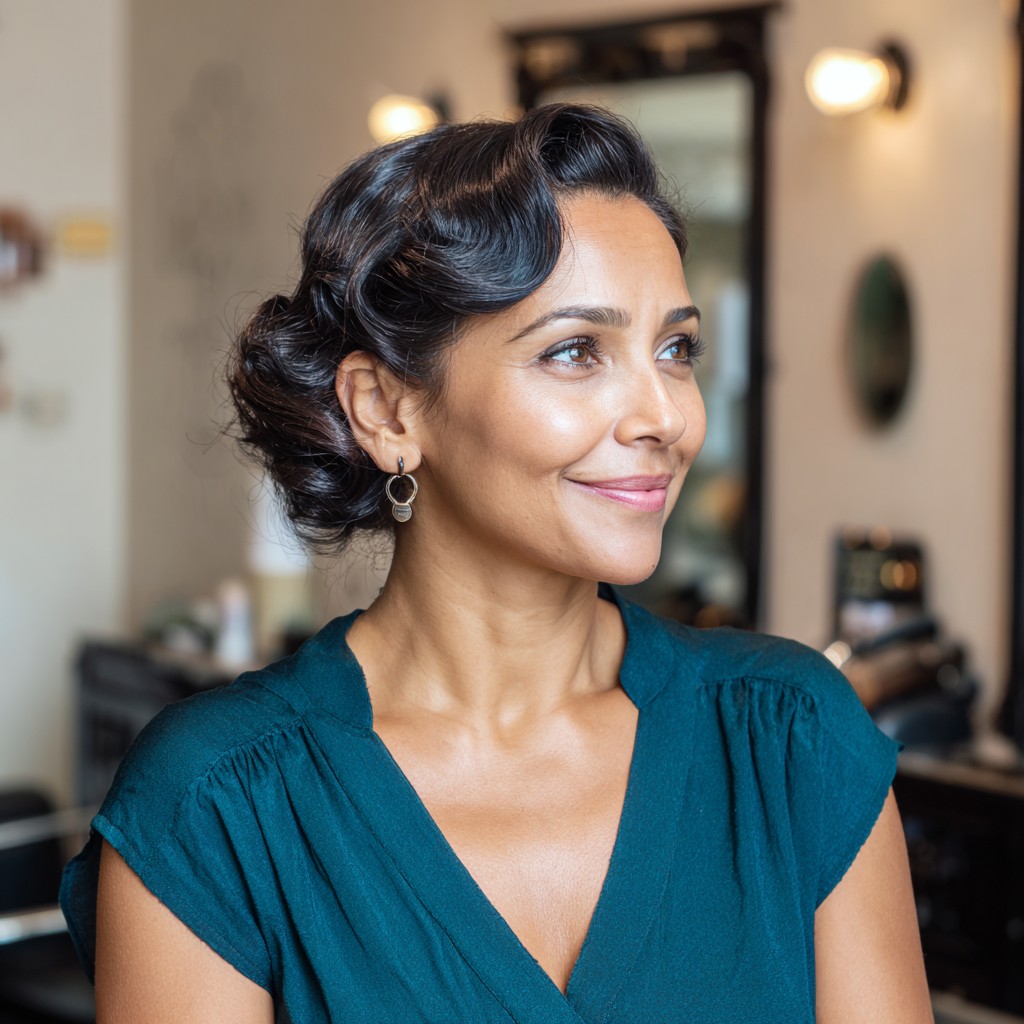 Elegant Vintage-Inspired Curled Updo