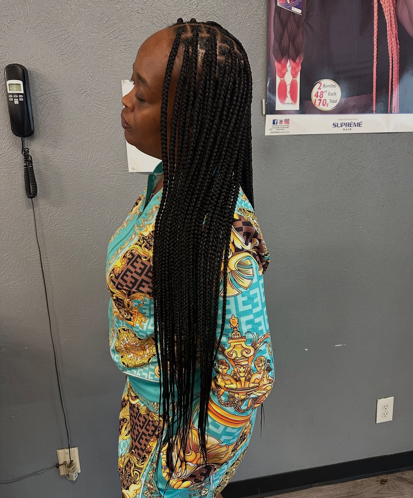 Elegant Waist-Length Box Braids with a Sleek Finish
