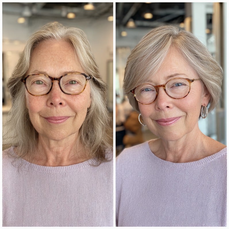 Freshly Styled Wispy Jaw-Length Bob