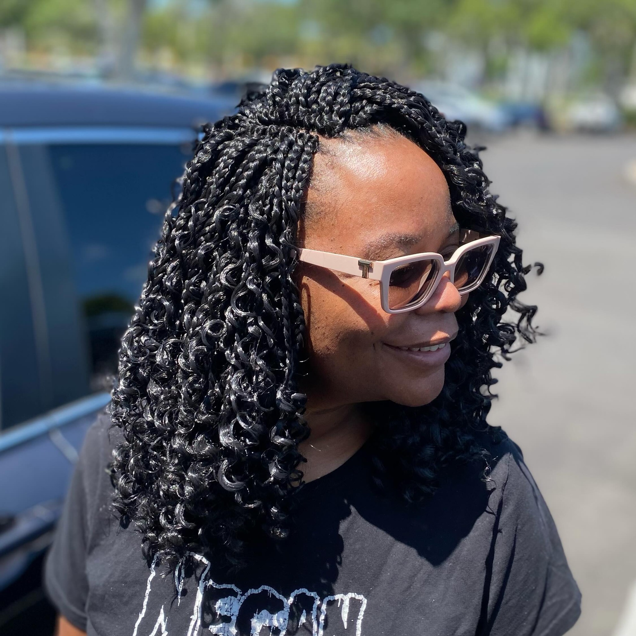 Glamorous Curly Crochet Braids with Defined Ends