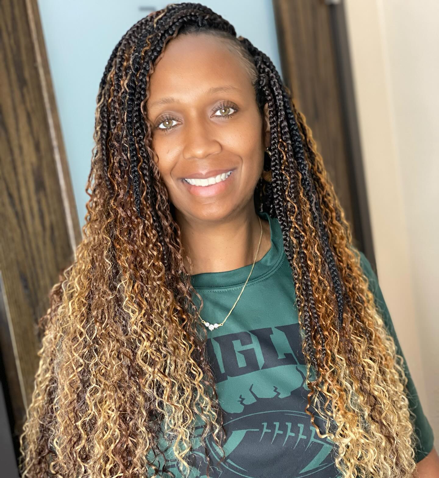 Gorgeous Ombre Crochet Braids with Spiraled Ends
