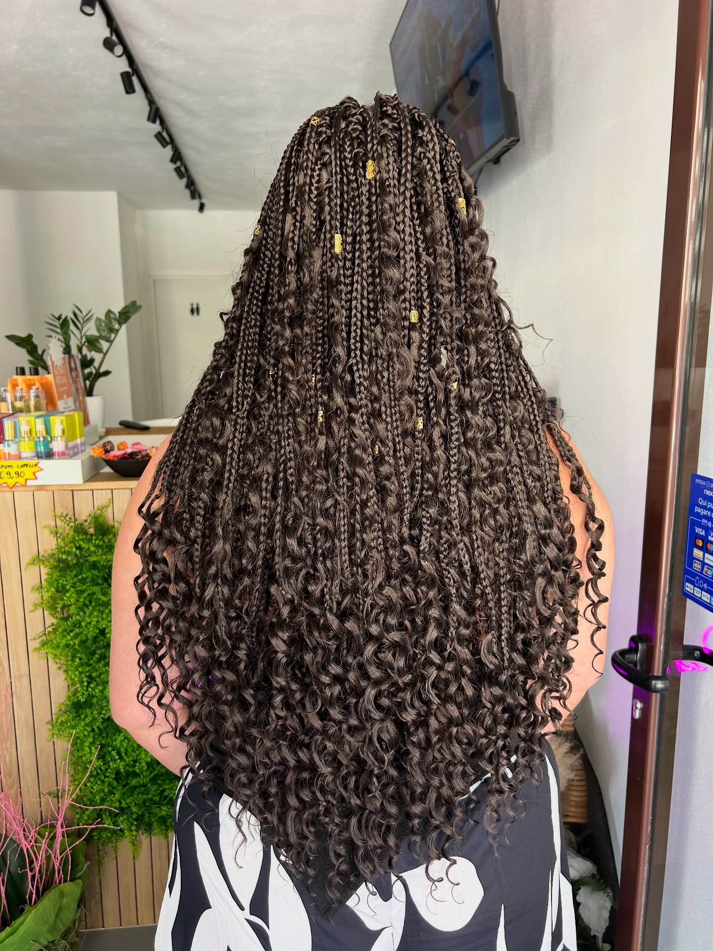 Long Layered Crochet Braids with Vibrant Curly Ends