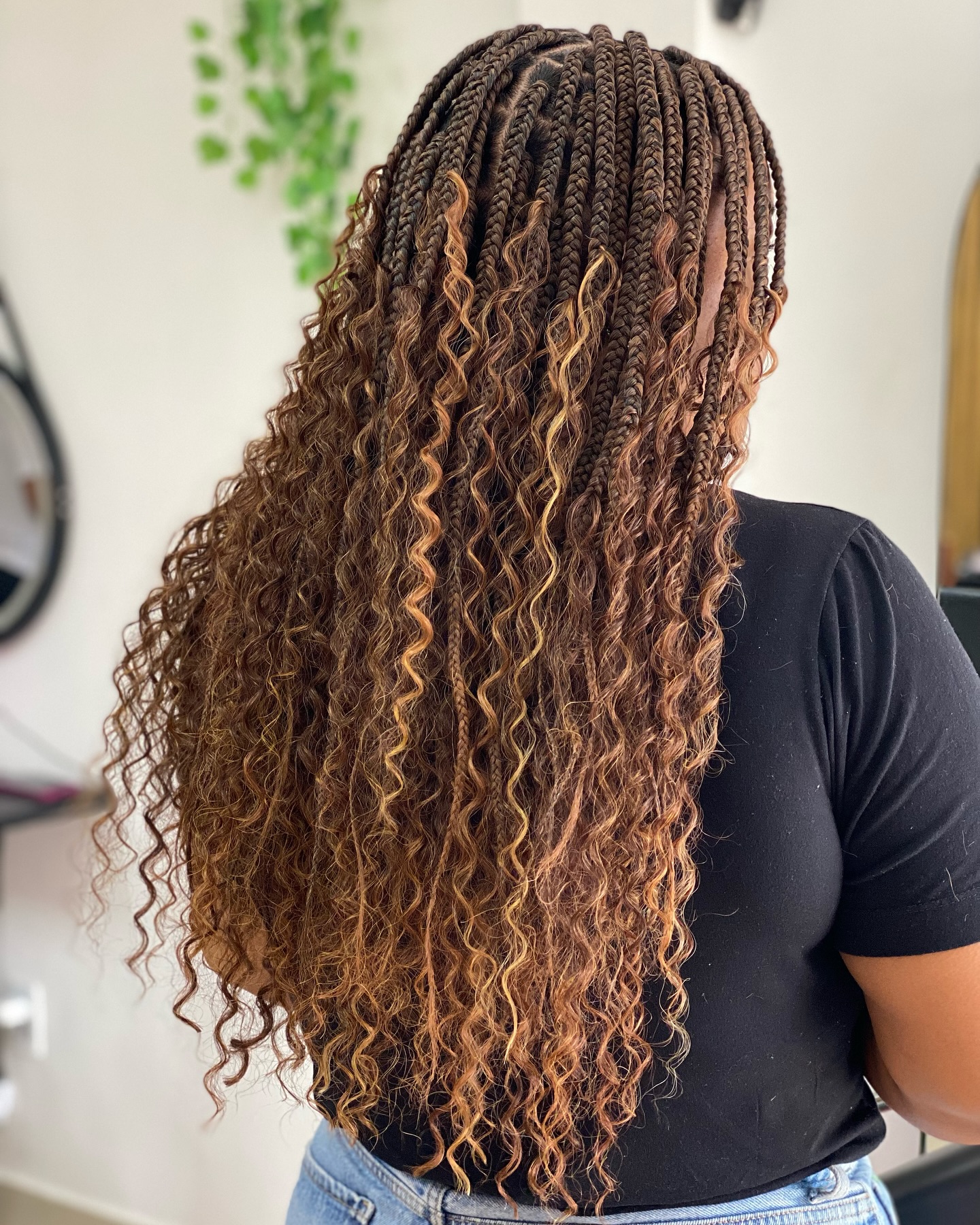 Luxurious Long Crochet Braids with Spiraled Ends