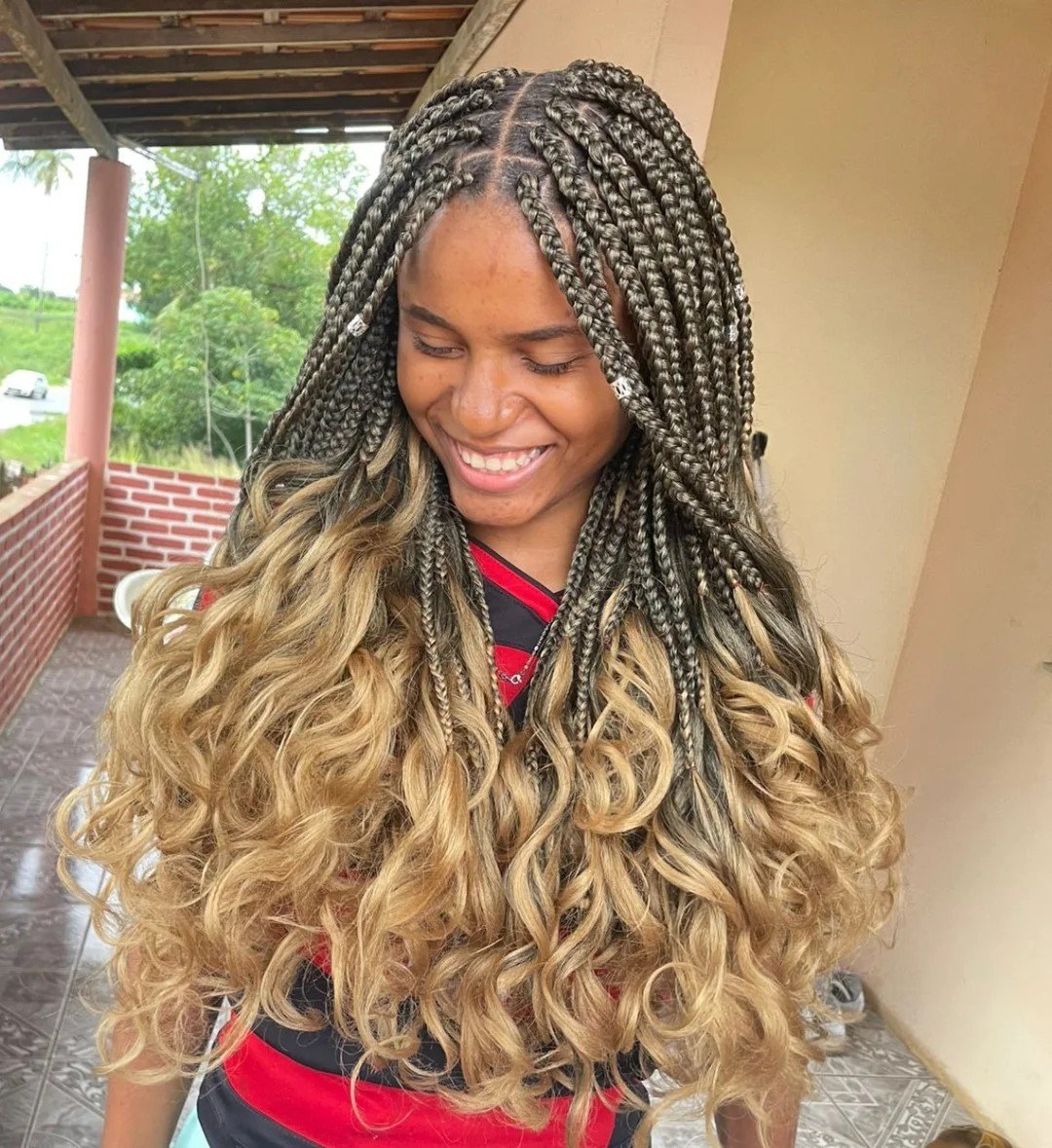 Luxurious Ombre Crochet Braids with Bouncy Curled Ends