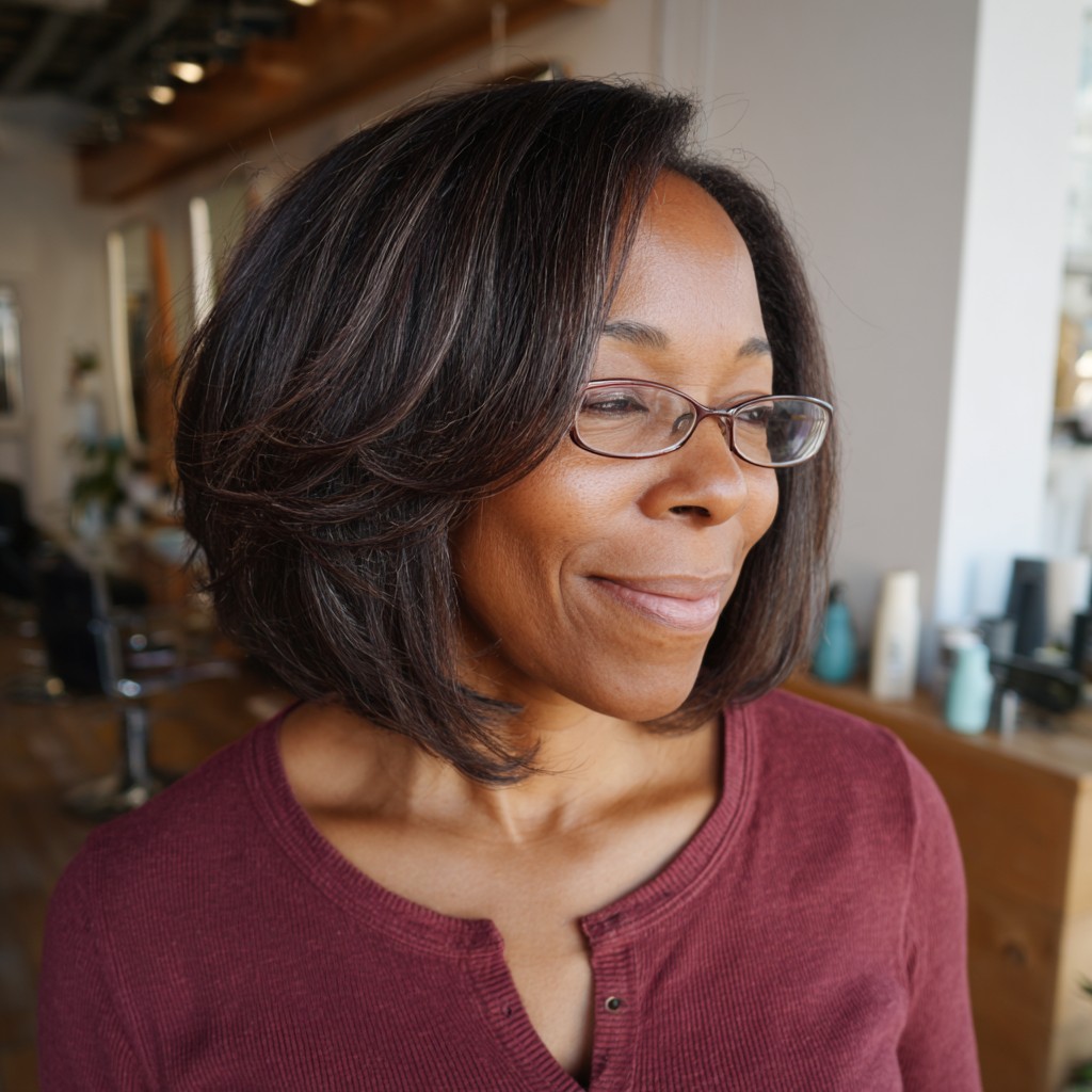 Modern Layered Bob with Subtle Highlights