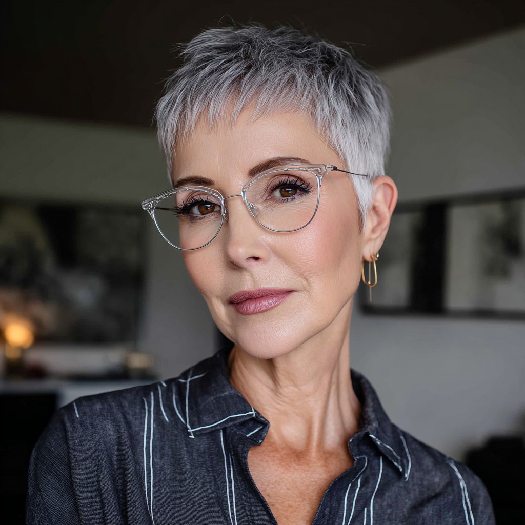 Modern Textured Pixie Cut with Subtle Highlights