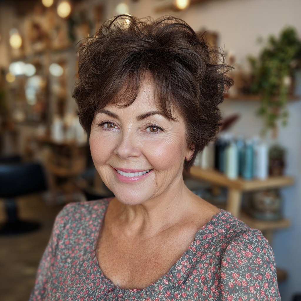 Modern Textured Short Brown Cut with Soft Volume