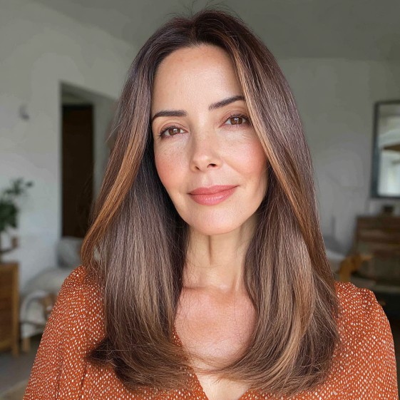 Polished Long Layers with Subtle Highlights