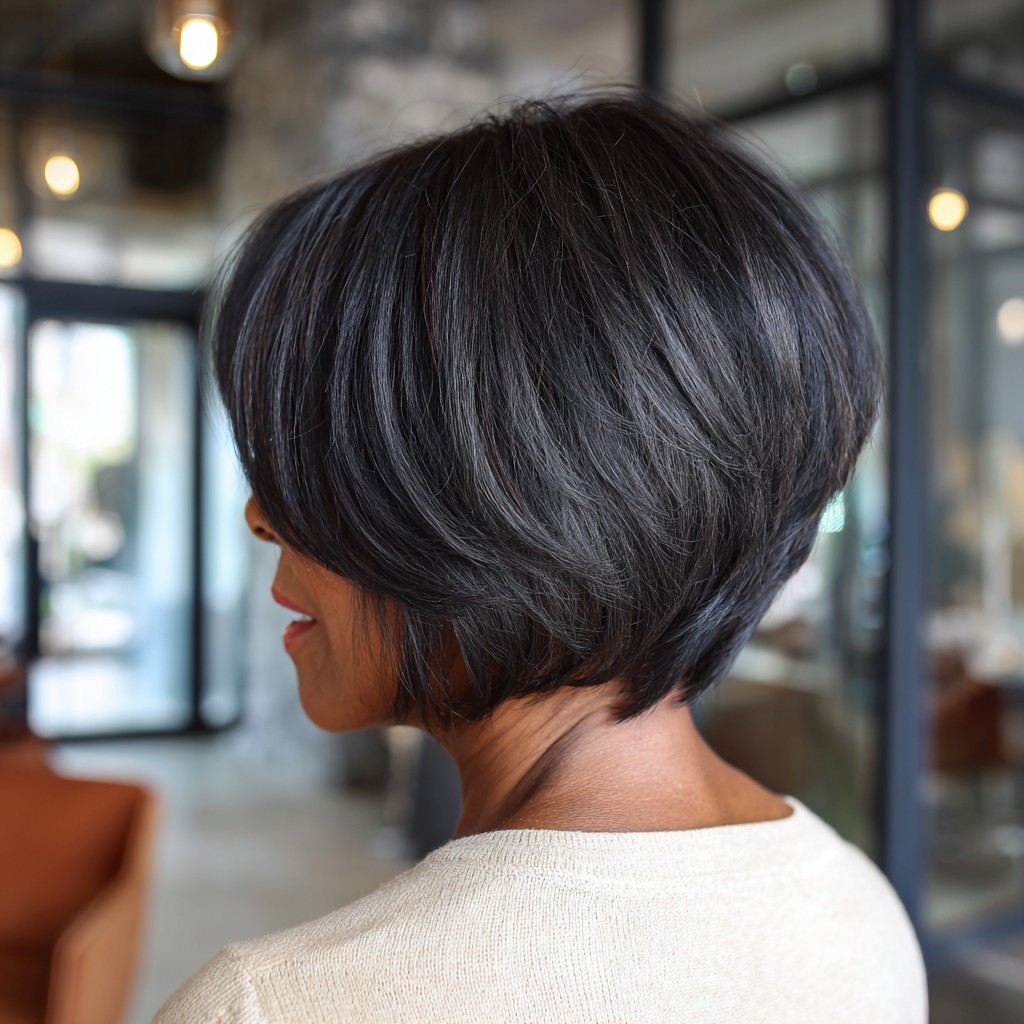 Sleek Layered Bob with Flattering Volume