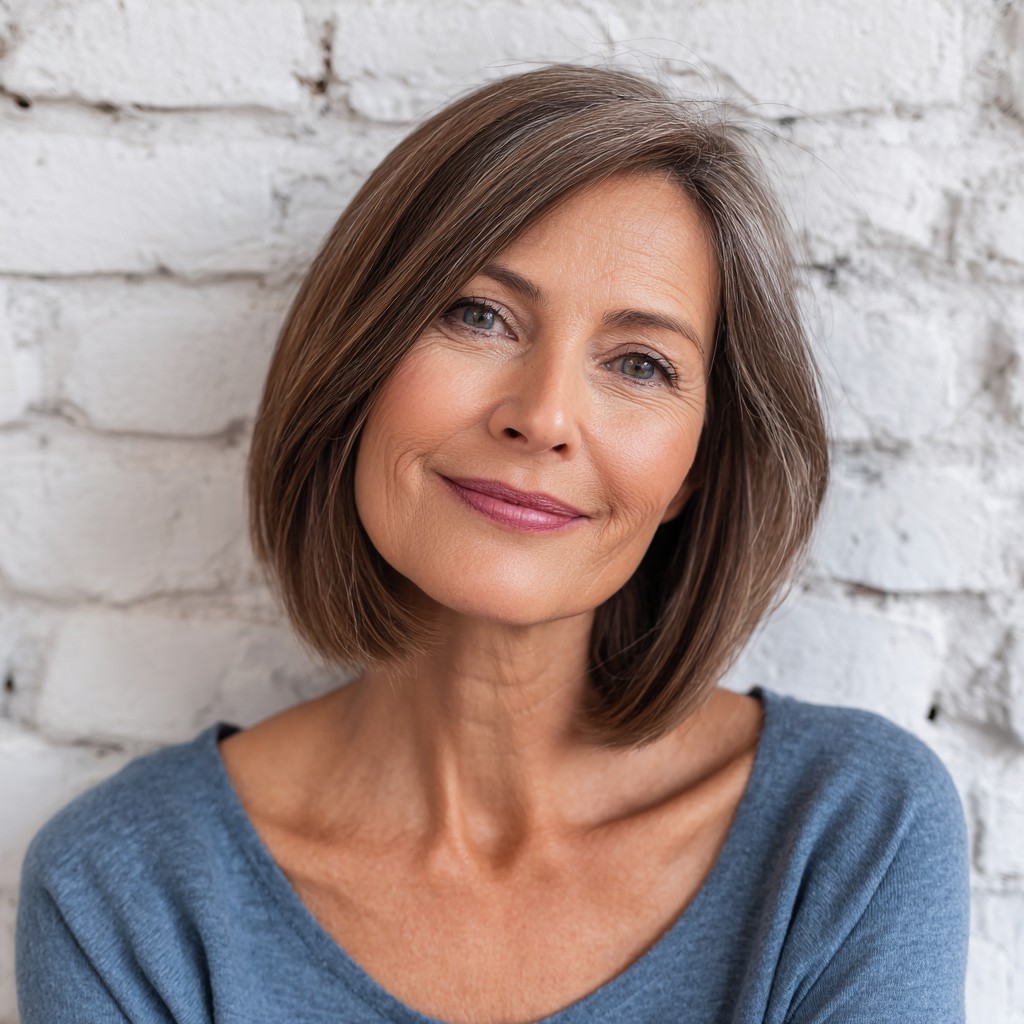 Softly Layered Bob with Subtle Highlights