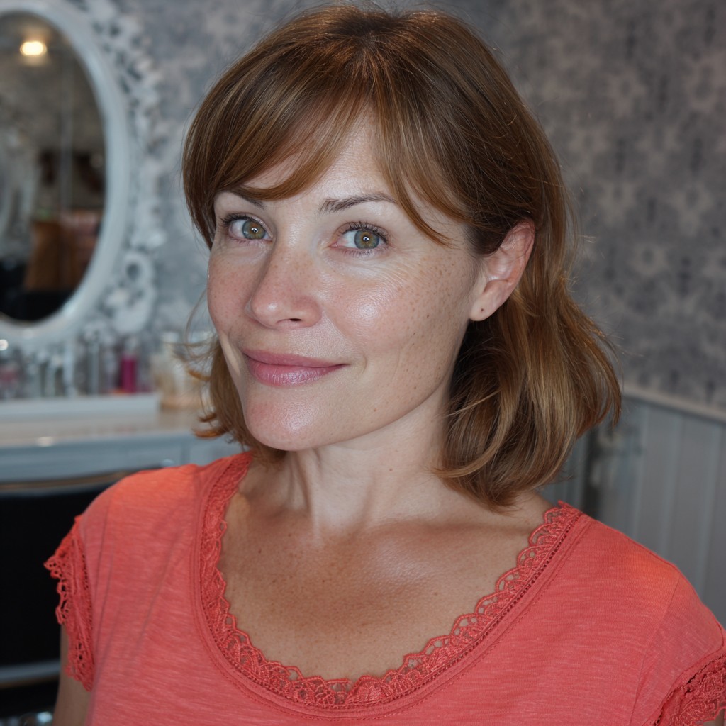Softly Layered Shoulder-Length Cut with Subtle Bangs