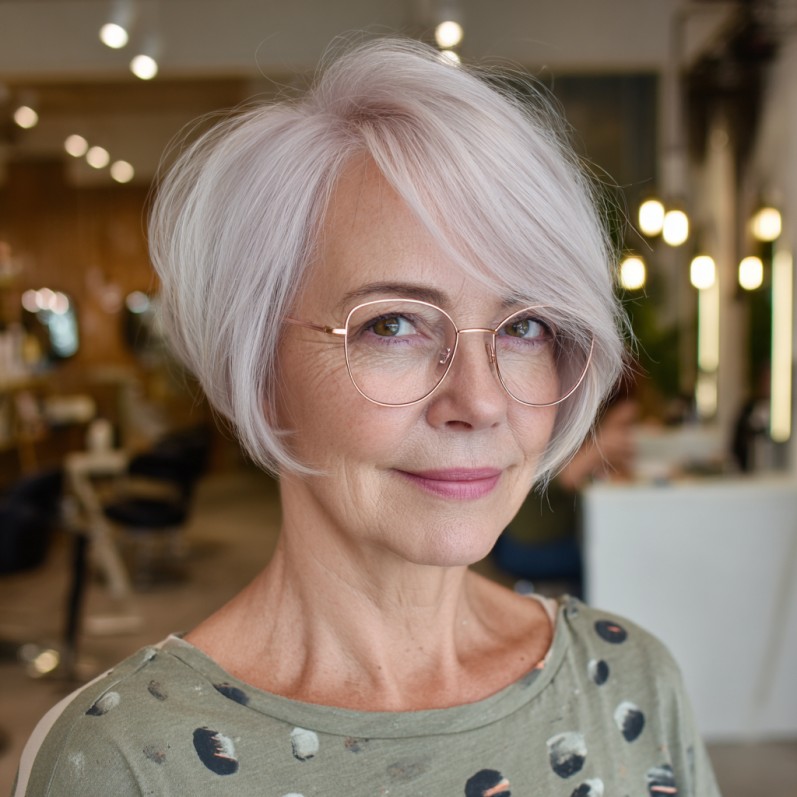 Softly Textured Ash Blonde Bob with Subtle Layers