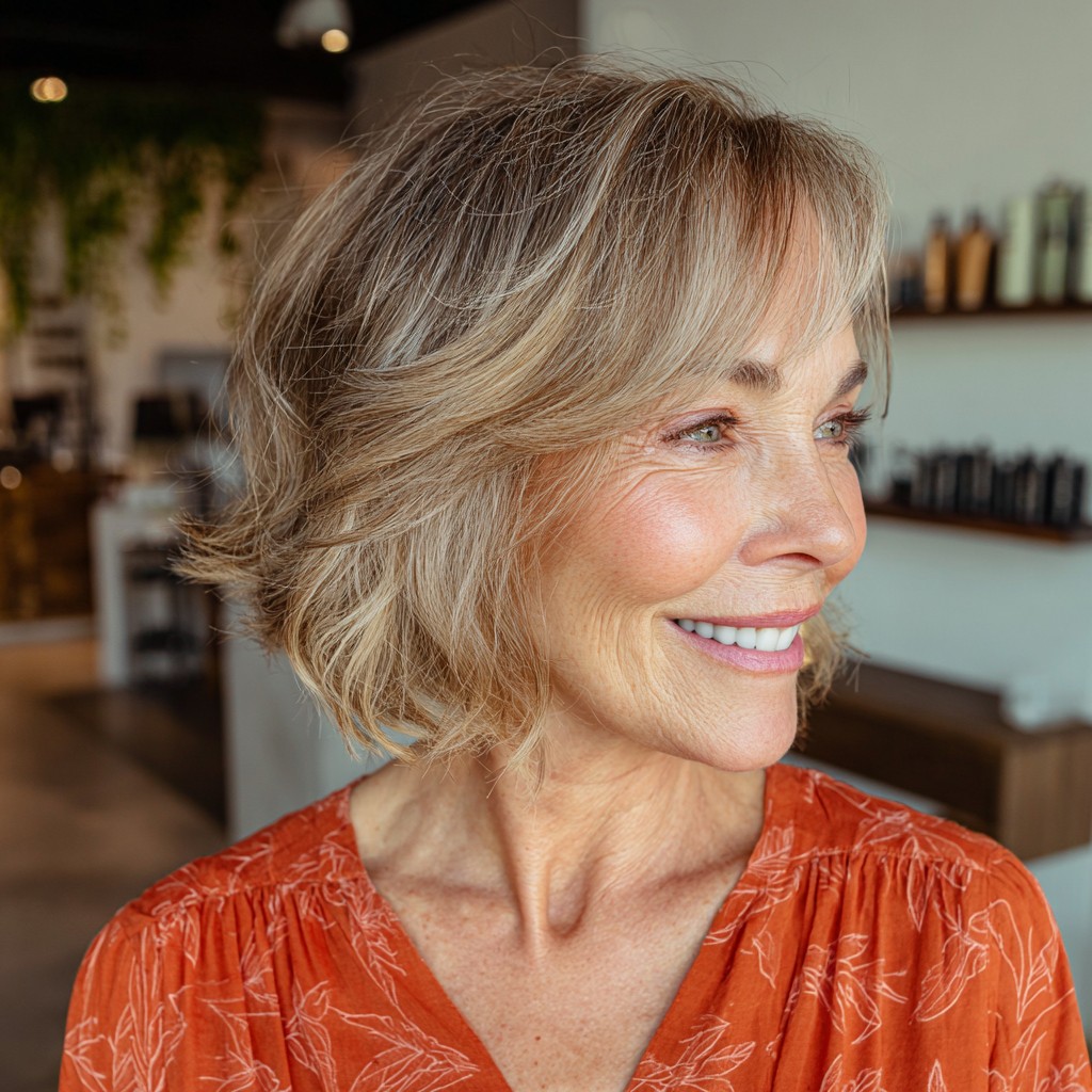 Softly Textured Medium-Length Bob with Face-Framing Layers