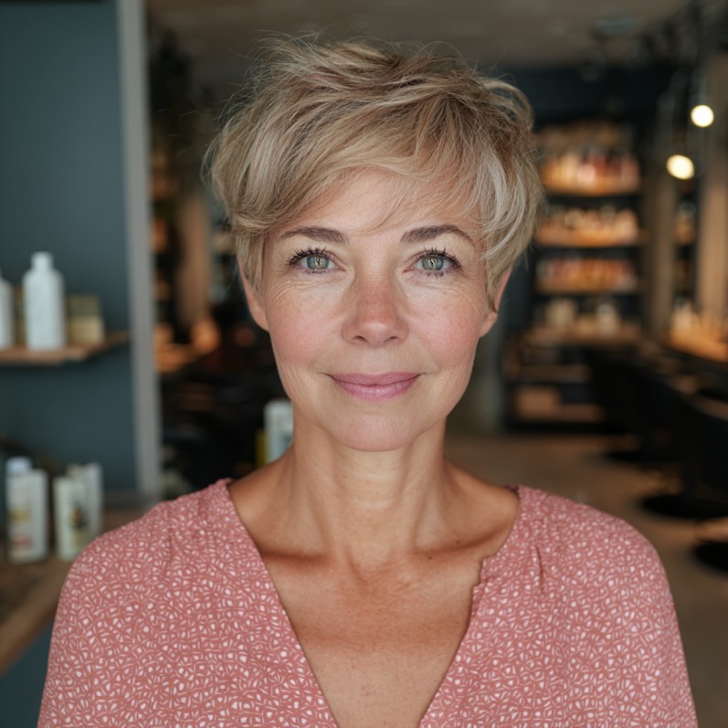 Softly Textured Pixie Cut with Light Layers
